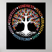 Kindness Peace Love Inclusive Diversity Diversity Poster (Voorkant)