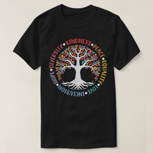 Kindness Peace Love Inclusive Diversity Diversity T-shirt (Design voorkant)