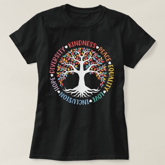 Kindness Peace Love Inclusive Diversity Diversity T-shirt (Design voorkant)