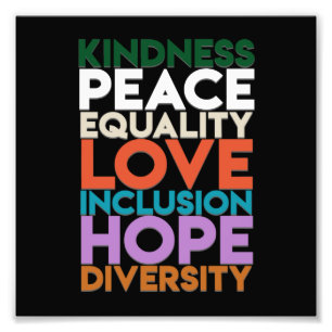 Kindness Peace Support Earth World Peace Day Lover Foto Afdruk