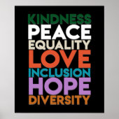 Kindness Peace Support Earth World Peace Day Lover Poster (Voorkant)