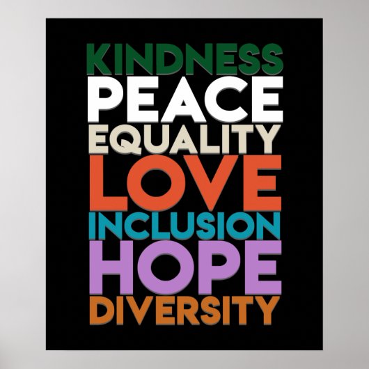 Kindness Peace Support Earth World Peace Day Lover Poster (Voorkant)