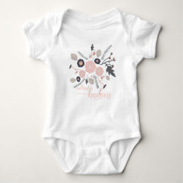 Kindness Pink Grey Flowers kweken Romper