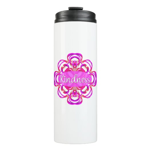 Kindness Pink Mandala Thermosbeker (Voorkant)