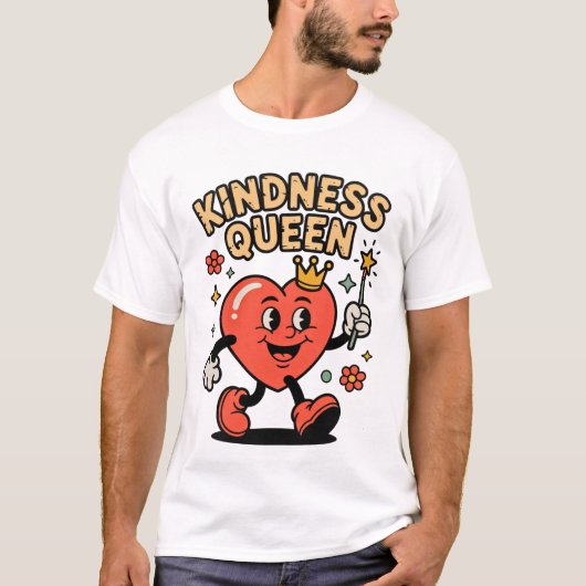 Kindness Queen Shirt – Cute Heart Character Positi (Voorkant)