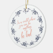 Kindness Quote en Moderne Floral Wreath Keramisch Ornament (Links)