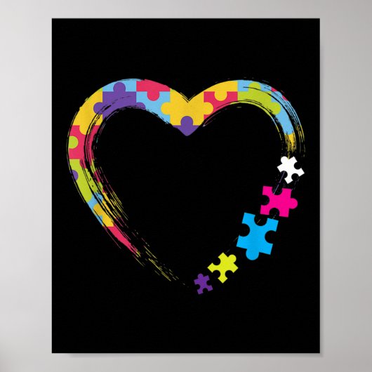 Kindness Ribbon Heart Autisme Awareness Poster (Voorkant)
