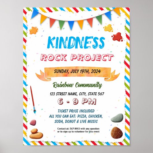 Kindness Rocks project event flyer poster (Voorkant)