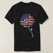 Kindness Sunflower USA Vlag 4 juli patriottisch T-shirt (Design voorkant)