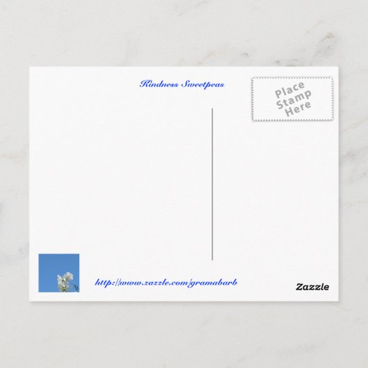 Kindness Sweetpeas Briefkaart (Achterkant)