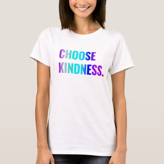 Kindness T-Shirt Paars/Blue Lettering kiezen (Voorkant)