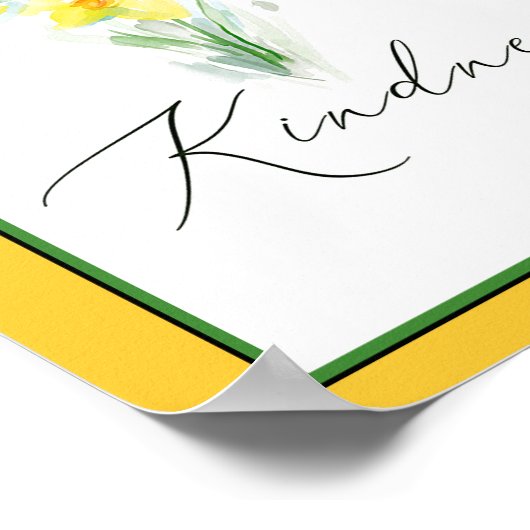 Kindness waterverf daffodis poster (Hoek)