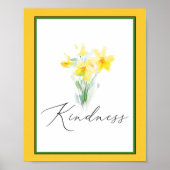Kindness waterverf daffodis poster (Voorkant)