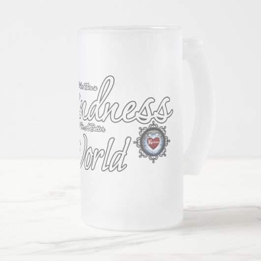 Kindness zal de wereld redden matglas bierpul (Voorkant rechts)
