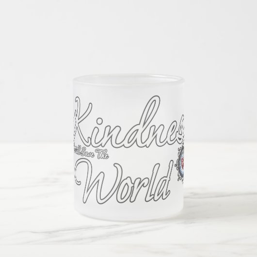 Kindness zal de wereld redden matglas koffiemok (Center)