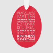 #KindnessIsAlles acrylversiering, ovaal (rood) Ornament (achterkant)