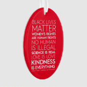 #KindnessIsAlles acrylversiering, ovaal (rood) Ornament (voorkant)