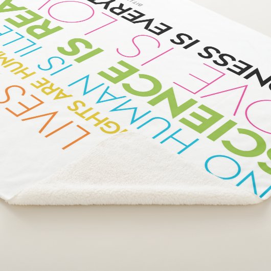 #KindnessIsAlles Sherpa Blanket (wit) Sherpa Deken (3/4)