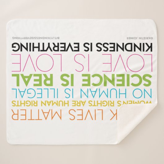 #KindnessIsAlles Sherpa Blanket (wit) Sherpa Deken (Voorkant (horizontaal))