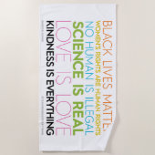 #KindnessIsAlles-strand handdoek (Voorkant)