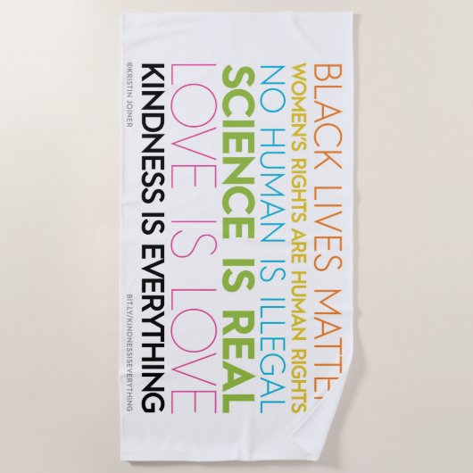 #KindnessIsAlles-strand handdoek (Voorkant)