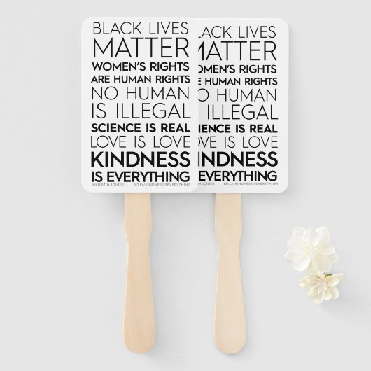 #KindnessIsEverything Hand fans Handwaaier (Voorkant en achterkant)