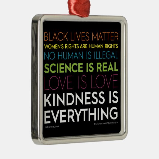 #KindnessIsEverything Square Ornament (Rechts)