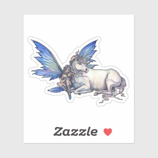 Kindred Fairy en Eenhoorn Fantasy Kunst Sticker (Vel)