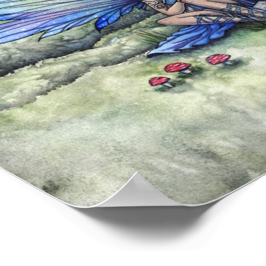 Kindred Fairy en Unicorn Fantasy Art Waterverf Poster (Hoek)