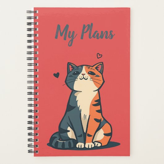 Kindred Paws | Kattenliefhebber | Koraalrood Geper Planner (Voorkant)