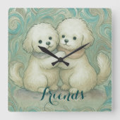 Kindred Paws  Vierkante Klok (Voorkant)