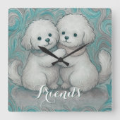 Kindred Paws  Vierkante Klok (Voorkant)