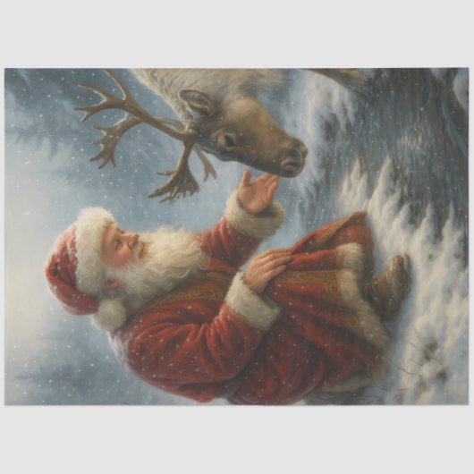 Kindred Spirits Santa & Reindeer Winter Decoupage  Tissuepapier (Voorkant)