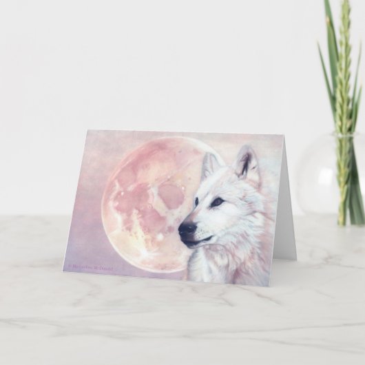 Kindred Spirits - Wolf en Moon Wenskaart Bedankkaart (Voorkant)