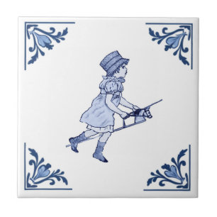 Kindrijden Speelgoed Horse Delft Hoek Blauw & Wit Tegeltje
