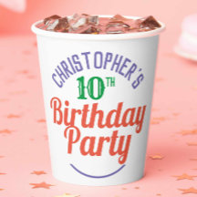 Kind's 10e Verjaardag Papier Cups