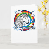 Kind's 2e Verjaardag Eenhoorn Regenboog Vandaag be Kaart (Gele Bloem)
