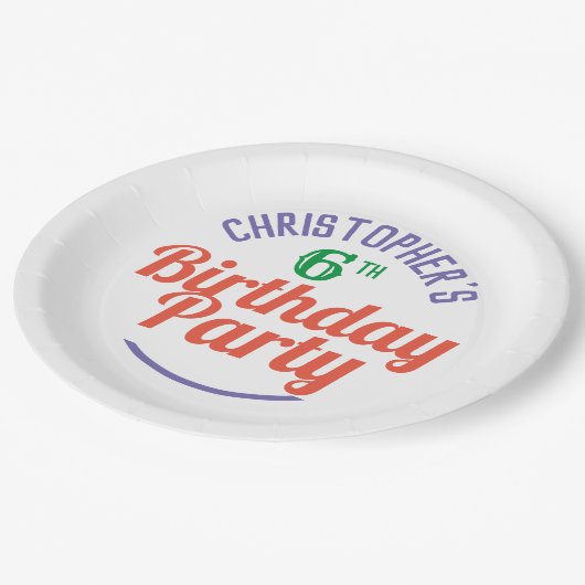 Kind's 6e Verjaardag Papier Borden Papieren Bordje (Gekanteld)