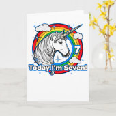 Kind's 7e Verjaardag Eenhoorn Regenboog Vandaag be Kaart (Gele Bloem)