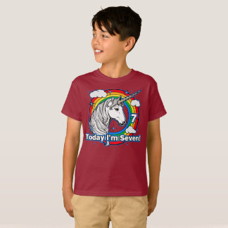 Kind's 7e Verjaardag Eenhoorn Regenboog Vandaag be T-shirt
