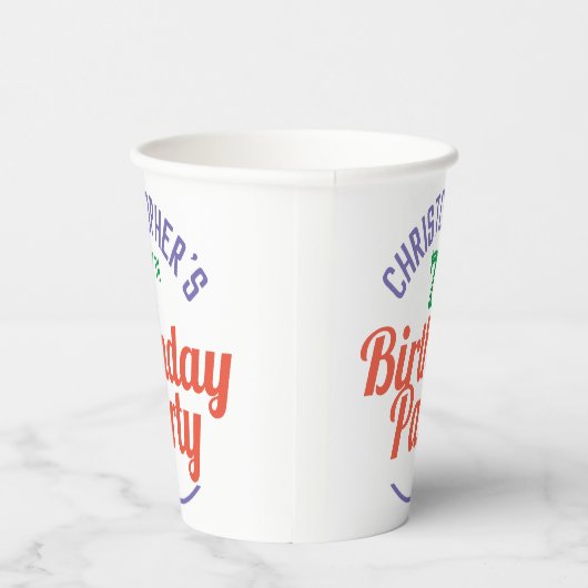 Kind's 7e Verjaardag Papier Cups Papieren Bekers (Rechts)