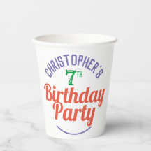 Kind's 7e Verjaardag Papier Cups