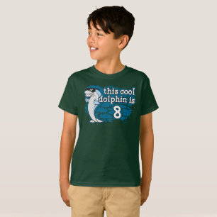 Kind's 8e verjaardag Deze coole dolfijn is acht T-shirt
