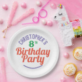 Kind's 8e Verjaardagsfeestje Papieren Borden Papieren Bordje (Feest)