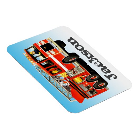 Kind's aangepaste naam Fire Truck Party Magneet (Rechterzijde)