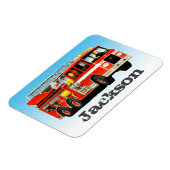 Kind's aangepaste naam Fire Truck Party Magneet (Linkerzijde)