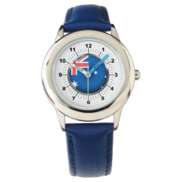 Kind's Australia Flag Verstelbaar Blauw Nummer Horloge