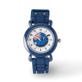 Kind's Australia Flag Verstelbaar Zwart Getal Horloge