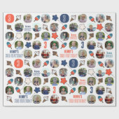 Kind's Birthday Ice Cream Any Age Foto Cadeaupapier (Vlak)