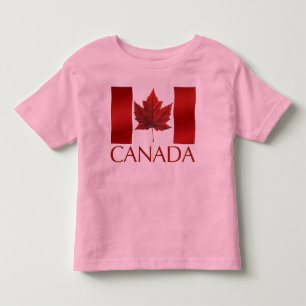 Kind's Canada Flag Ringer Personaliseer Peuter Shi Kinder Shirts